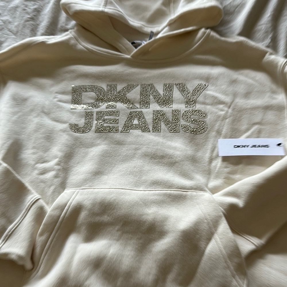 DKNY Cream Pullover Hoodie